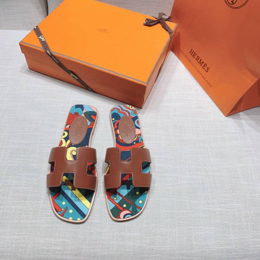 Hermes floral print sandals-6